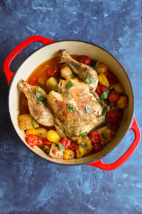 Organic Baked Lemon Chicken Thyme in a pot